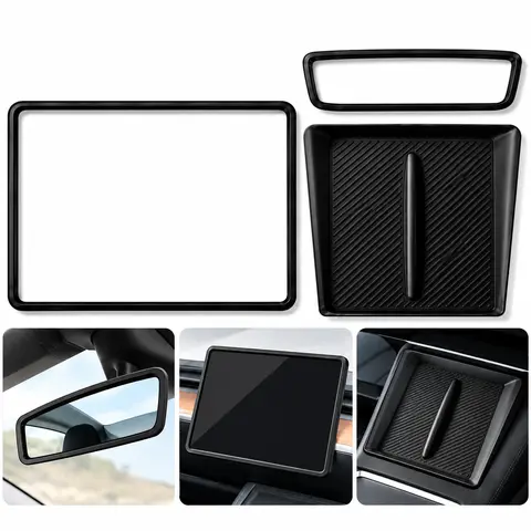 3PCS Custom-Fit for Tesla Model 3 Highland, Model Y Juniper, Model YL, Silicone Anti-Slip Charging Pad Automotive Interior Accessories,Interior Protection Set