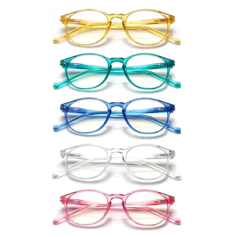 5 Pack Reading Glasses Women Blue Light Blocking Computer Readers Mix Color Spring Hinge Lightweight Comfortable For Daily Wear
