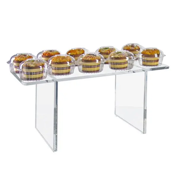 Azar Displays Clear Acrylic 22"W x 10"D x 12"H 1/2" Thick Deluxe Riser w/ Bumpers