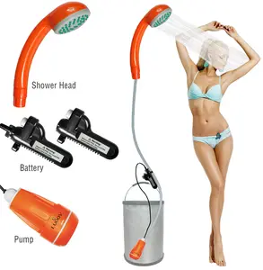 Portable Outdoor Camping Shower,Bidet Handheld Water Sprayer,Two 2200mAh Rechargeable Batteries,Water Pump for Camping, Hiking,Outdoor Travel