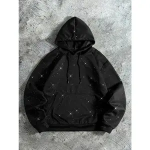 Unisex Streetwear Hoodie with Trendy Design Features Fine Glitter Details that Sparkle Available in Various Colors for Stylish Outfits