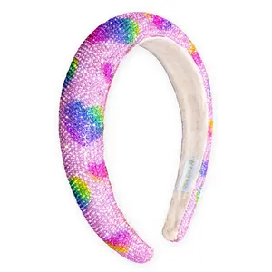 Heart Headband - Padded Rhinestone Hair Band for Kids