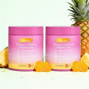 Women’s Natural Probiotics Gummies for Intimate Health, Supports pH Balance, Odor Control & Digestive Wellness, Slippery Elm 60 Pineapple Gummies