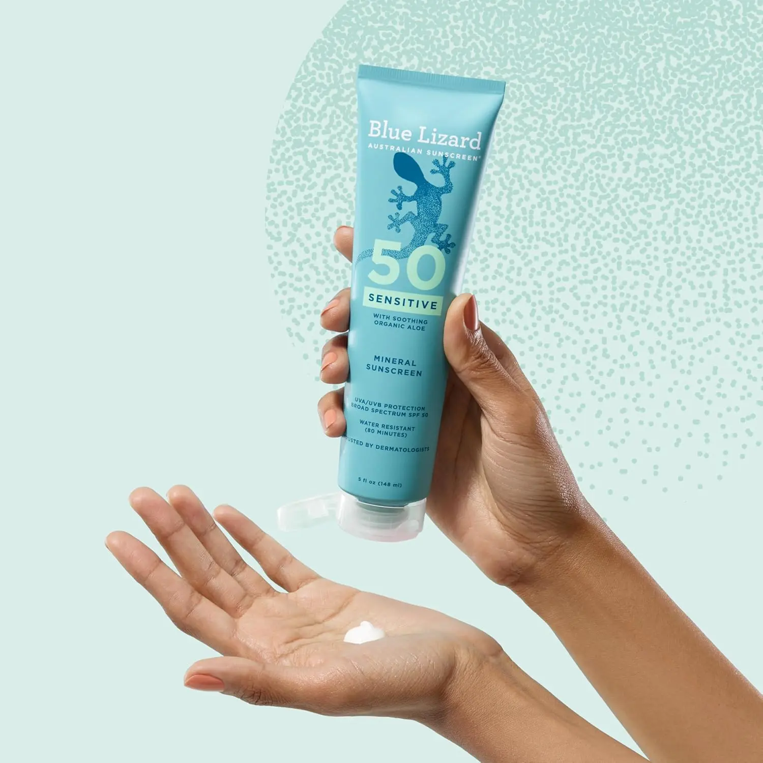 Sensitive Mineral SPF 50 Sunscreen Lotion, 100% Mineral Sunscreen, UVA/UVB Protection, Infused with organic Aloe Vera, Soothes and Hydrates, 5 fl oz