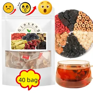 [Leaf pop] Kidney tea formula Ginseng Five Treasure TeaCombination Scented Tea Treasure Tea RedDate Wolfberry Tea Men's Tea Health TeaMulberry Herbal Formula Health Tea 20bags Beverage