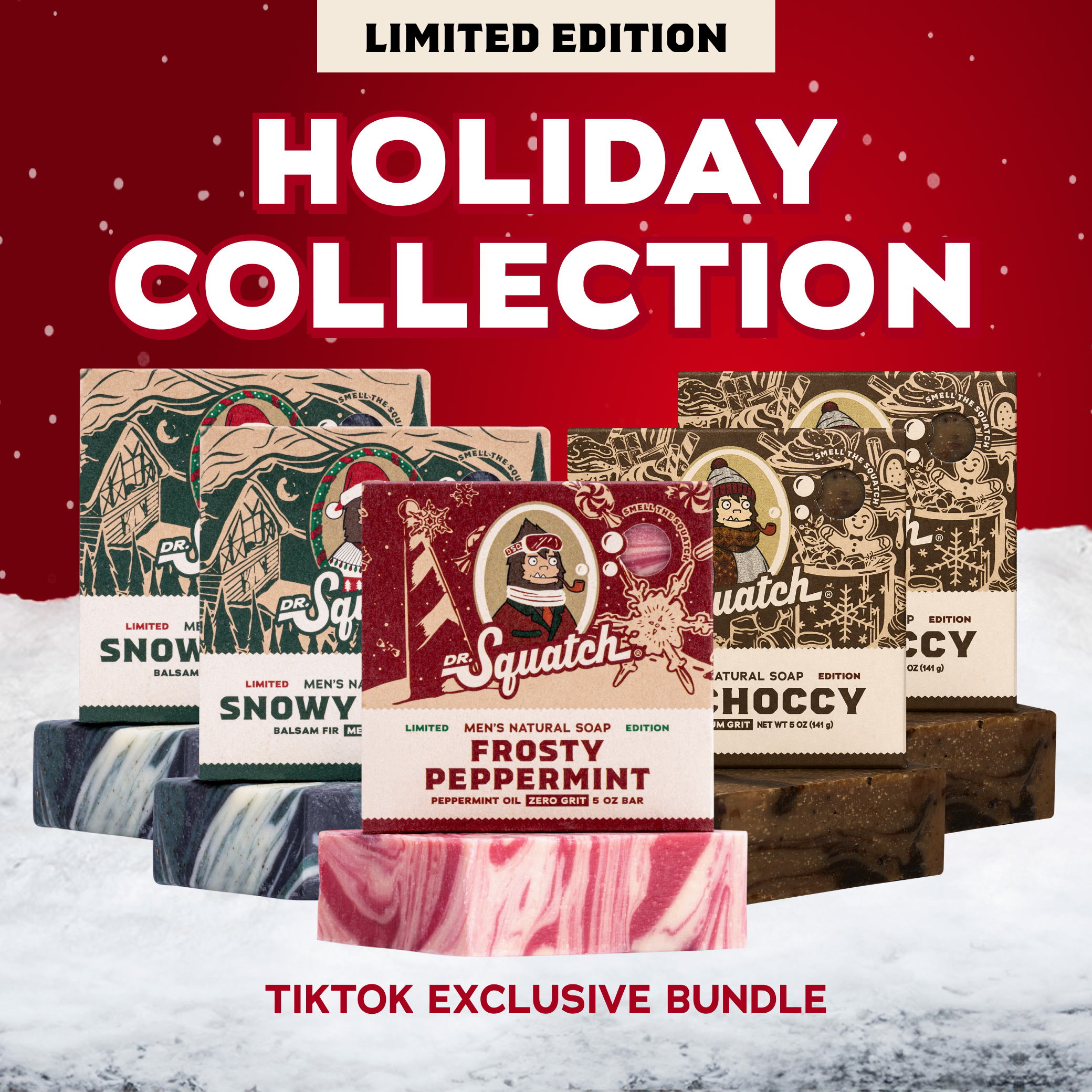 5-Pack Holiday Scented Natural Soap | Mens Gifts | Dr. Squatch