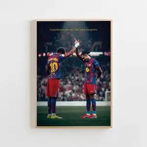Lamine Yamal Poster, Raphinha Poster, Football Fan Gift (Frame Not Included)