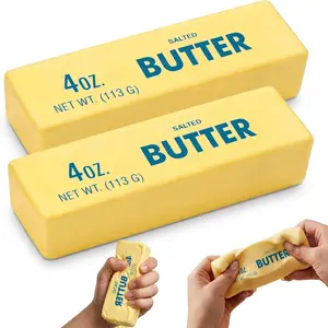 Butter Squishy Toy, Slow Rising Stress Relief Fidget Toy, Realistic Butter Stick Squeeze Toy for Kids & Adults birthday party favor gift cute soft desk