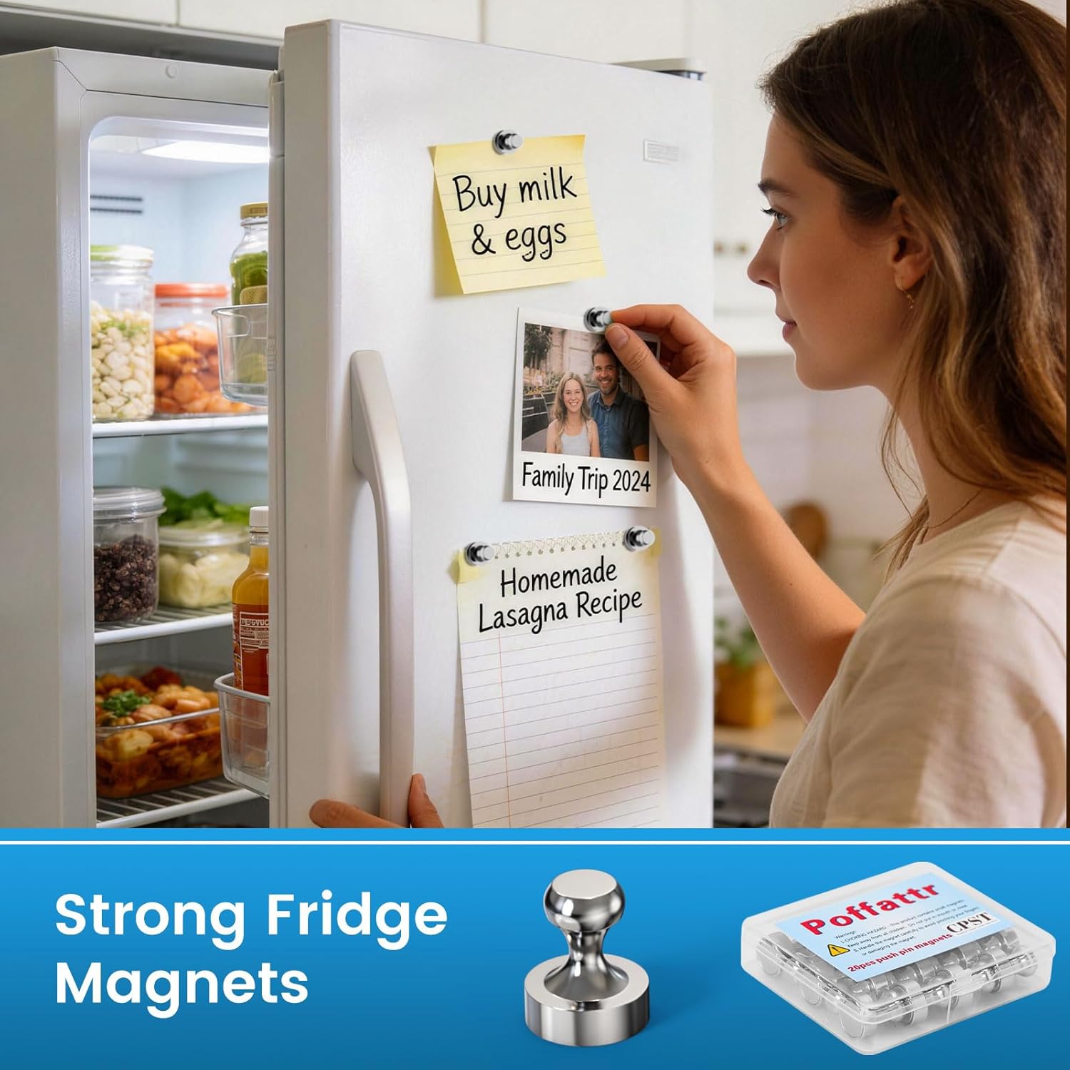 Fridge Magnets Refrigerator Whiteboard Small Strong Magnet Classroom Kitchen Accessories Decorative Locker Set Decor Must Haves Office Calendar Refrigerador Magnetic Cute Crafts Silver