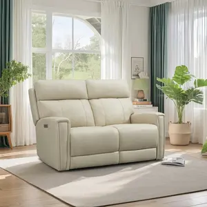 【4 Packages Shipping】Genuine Leather Recliner with USB & USB-C Ports, Power Headrest, Footrest & Backrest