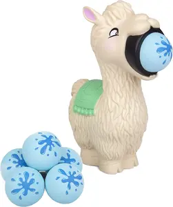 Hog Wild Llama Ball Popper Toy - Holiday Stocking Stuffer Includes 4 Soft Foam Balls - Squeeze to Pop Air Powered Balls Up to 20 Feet - for Indoor/Outdoor Play- Christmas Gift for Kids, Girls, Boys