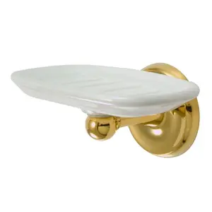 212 MAIN Classic Wall-Mount Solid Brass Soap Dish - Bathroom Accessory, Polished Brass Soap Tray