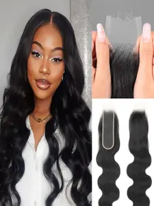2x6 Skinlike Real HD Lace Closure, 0.095mm Ultra-Thin Invisible HD Lace, Pre-Plucked Single Knot Body Wave Lace Closure, Human Hair