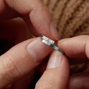 Letter Engraved Stainless Steel Ring, Fashion Jewelry for Party, Daily Clothing Decor, Trendy All-match & Exquisite Jewelry for Birthday Gift open  ring handmade  wedding  rings