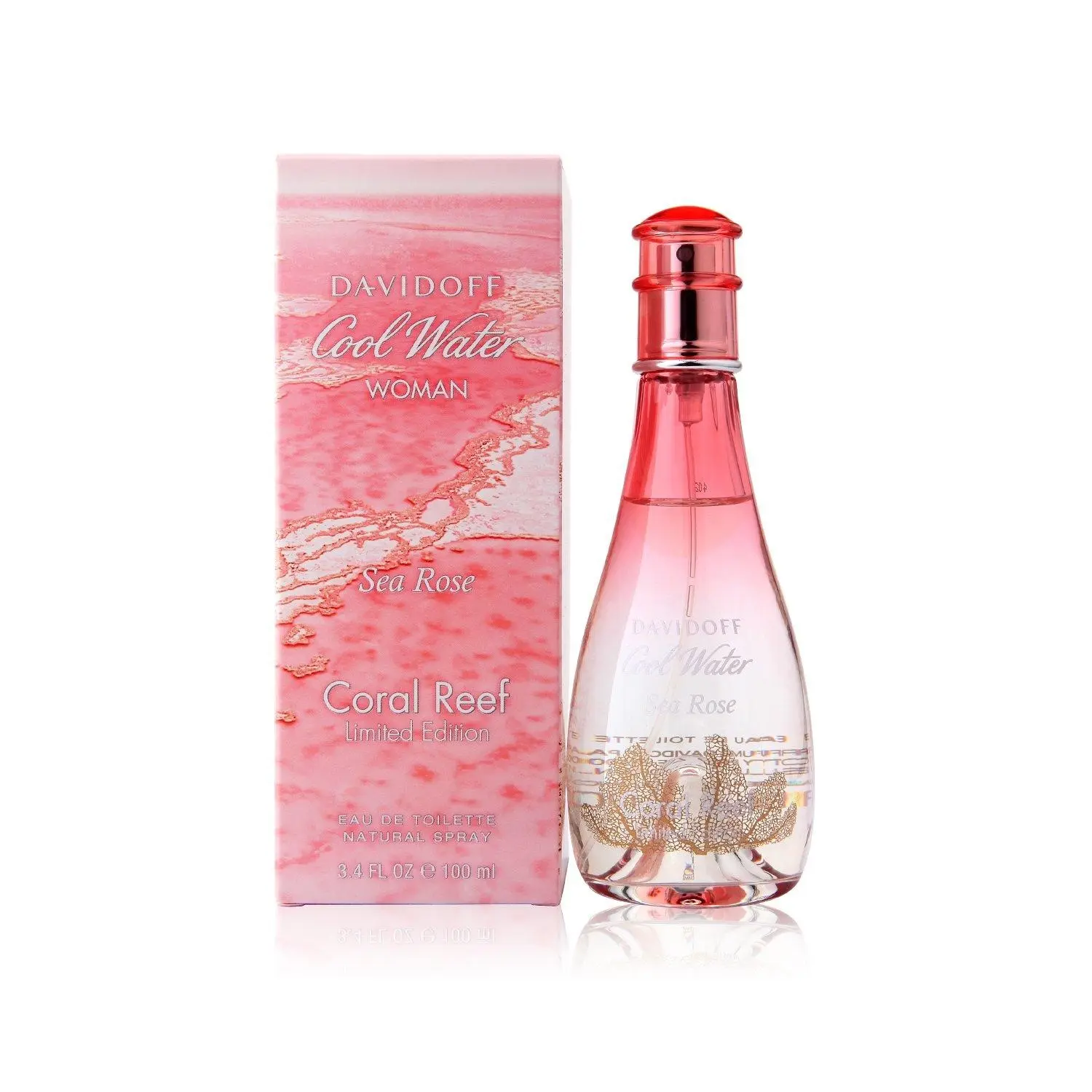 Davidoff Cool Water Sea Rose Coral Reef Eau de Toilette Spray for Women, 3.4 fl oz - Limited Edition Fresh Floral Fragrance