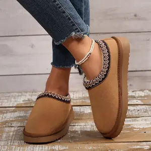 Women's Platform Mini Boots Short Ankle Anti-Slip Lined Shoes House Slippers Boot For Outdoor