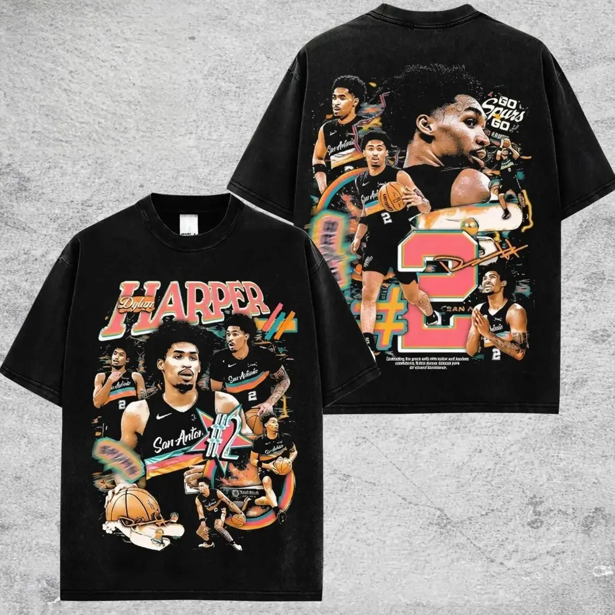 100% Cotton Vintage Dylan Harper Graphic Tee | DH 2 Spurs Basketball Streetwear Shirt | Oversized Unisex Fan Apparel & Holiday Gift for Men Women 9XE