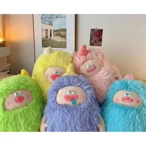 Cute Fuzzy Monster Plush Toy - Soft Long Hair Stuffed Animal, Cozy Pillow Gift for Kids & Adults, 16 Inches