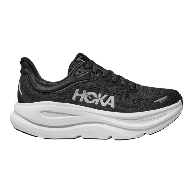 HOKA Bondi 9 Men's Running Sneakers Black/White with Plush Cushioning & Secure Fit for All Seasons