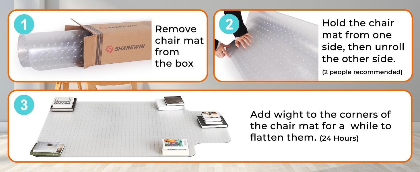 Chair Mat for Carpeted Floor with Lip,48''×36'' PVC Carpet Protector for Low Pile Carpets Heavy Duty Effective Grip Anti-Slip,Won't Crack,Easy to Clean for Office and Home