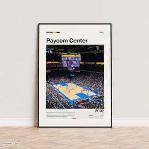 Paycom Center Poster, Oklahoma City Thunder Poster Print, Basketball Arena Poster, Basketball Art, Sports Poster, Basketball Fan Gift