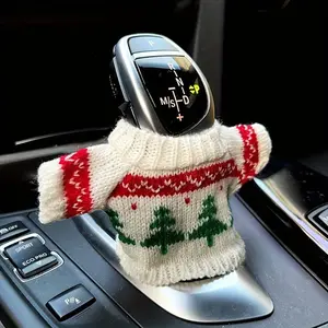 Large-Sized Universal Car Gearshift Knob Cover, Fashionable Mini Knitted Sweater Design, Dust-Proof, Fits Car Gear Lever and Gearshift Knob