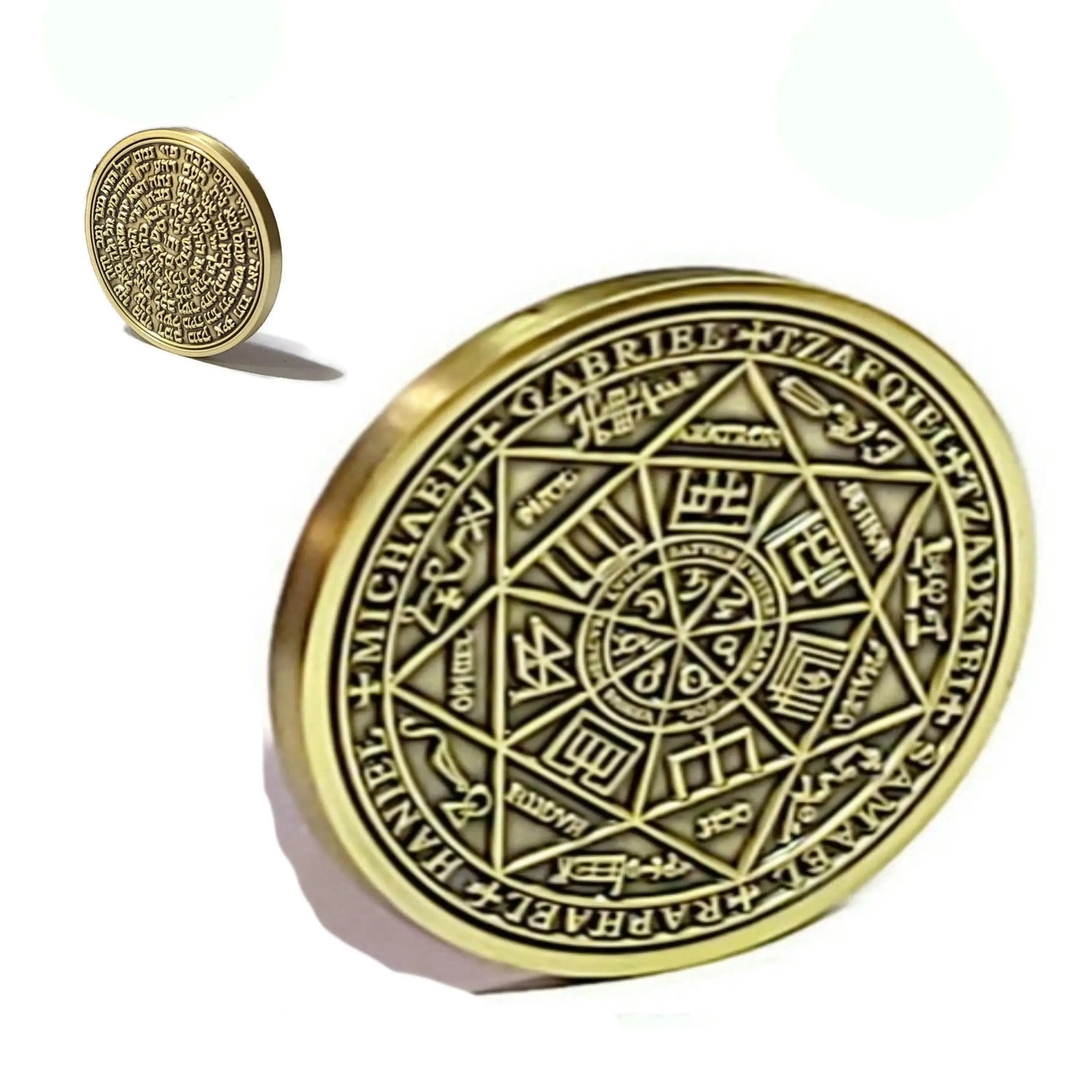 Seal of Seven Archangels Coin - Protection Talisman with 72 Names of God