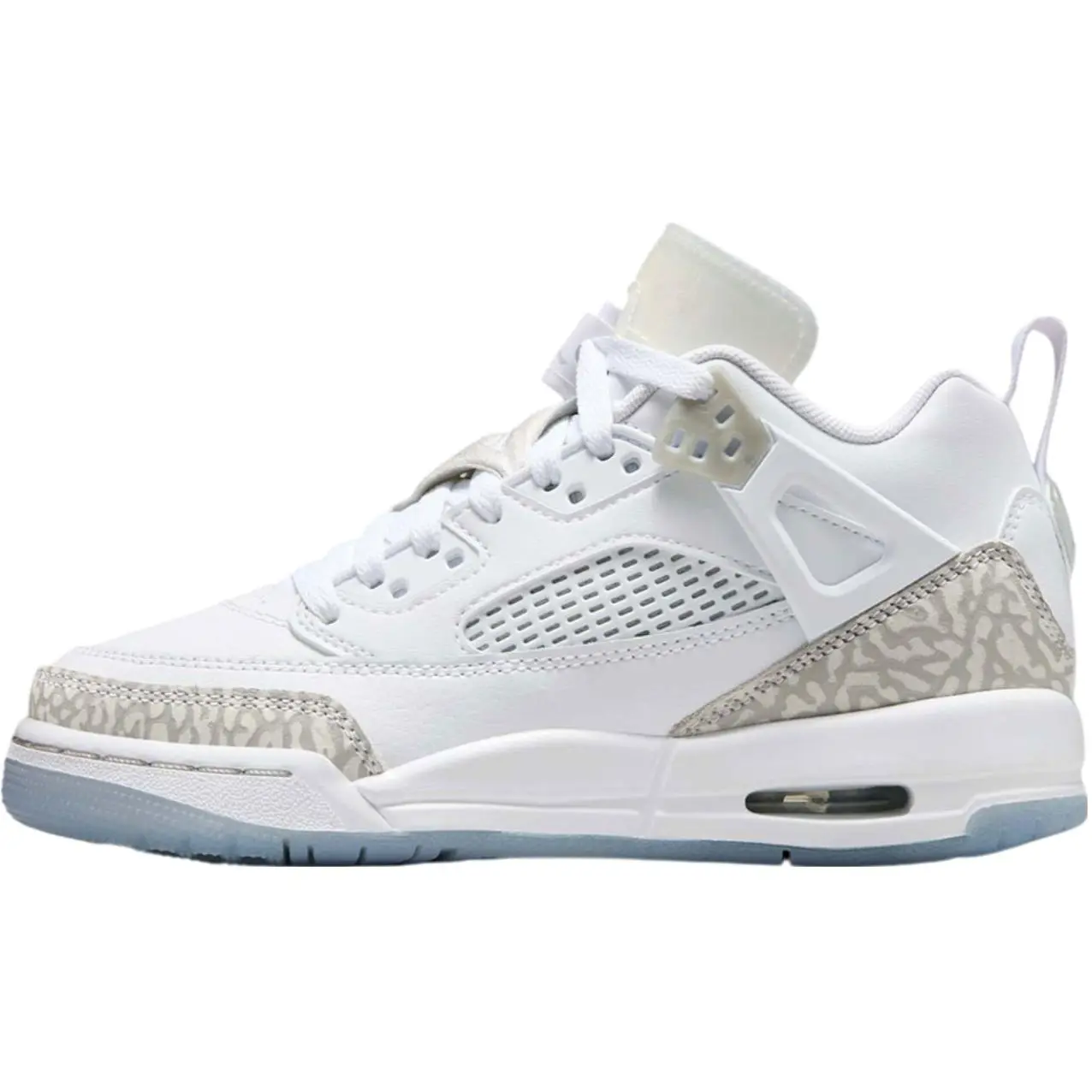 Air Jordan Spizike Low GS Kids' Athletic Shoes - Lace-Up Retro Sneaker with Iconic Look, White/Neutral Grey/Barely Blue, Sizes 10.5c-13c, Sports Wear for Sports & Outdoor Activities