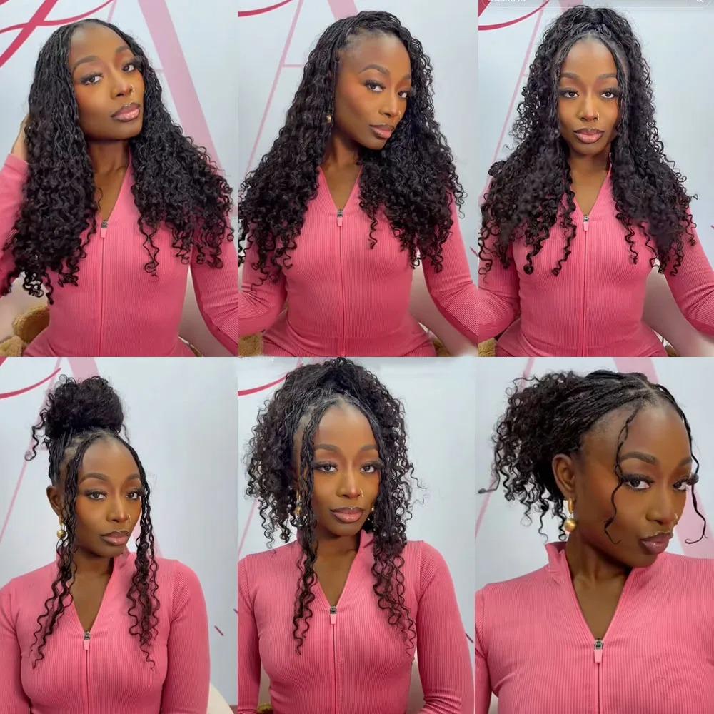 Truelian Crochet Hair Burmese Curly Human Hair Extensions Miracle Knots Pre-Separated 50g/Pack Knotless Boho Braids,5-6 Packs for Full Head