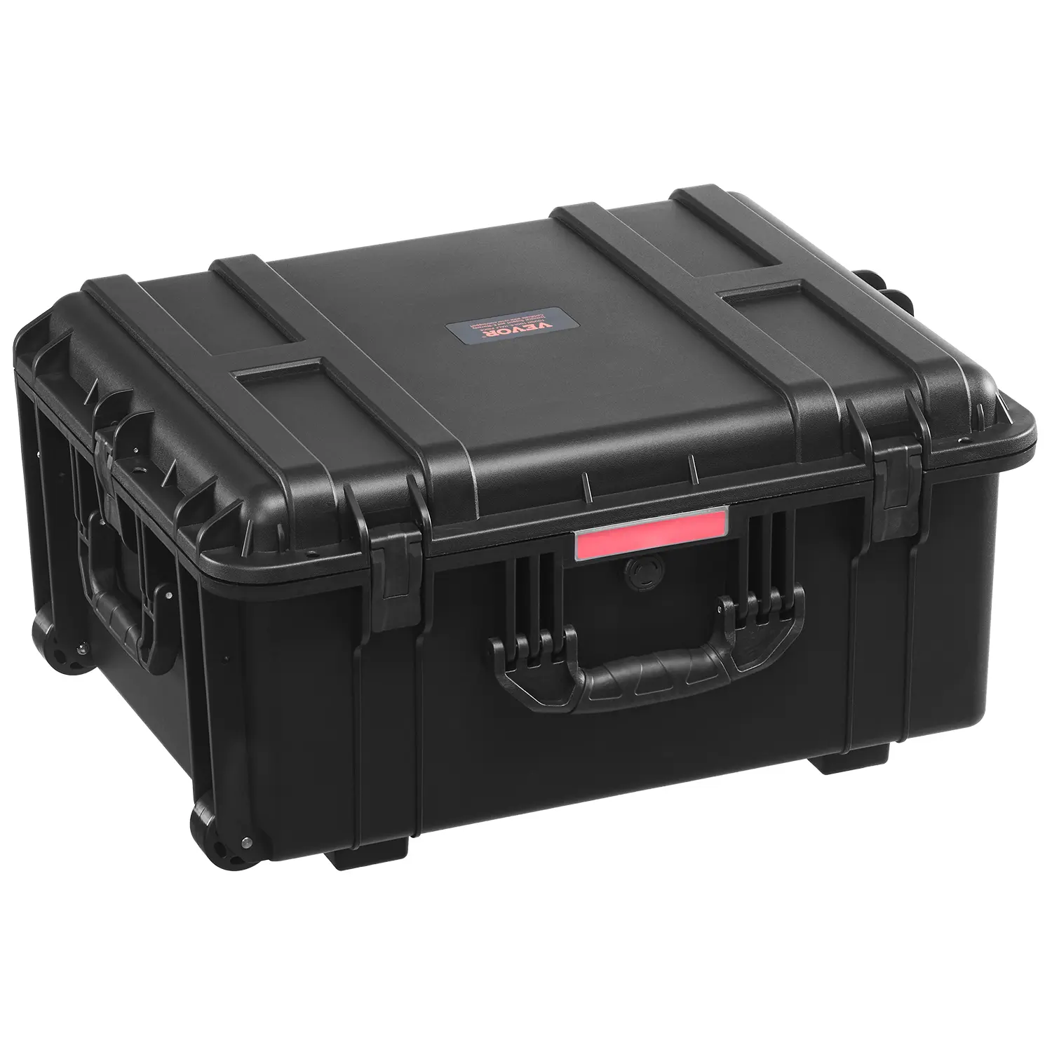 VEVOR IP67 Waterproof Hard Shell Case with Pre-Cut Foam, Wheels, Retract Handle, Lock - Durable Weatherproof for Photography Gear, Cameras, Drones (63x50x32cm) with Cover