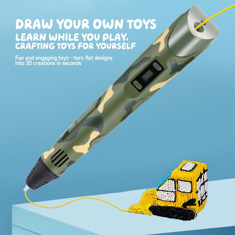 New 3D Printing Pen Set, 3D Pen with LCD Display and PLA Filament, Creative DIY New Years Gift for Kids and Children