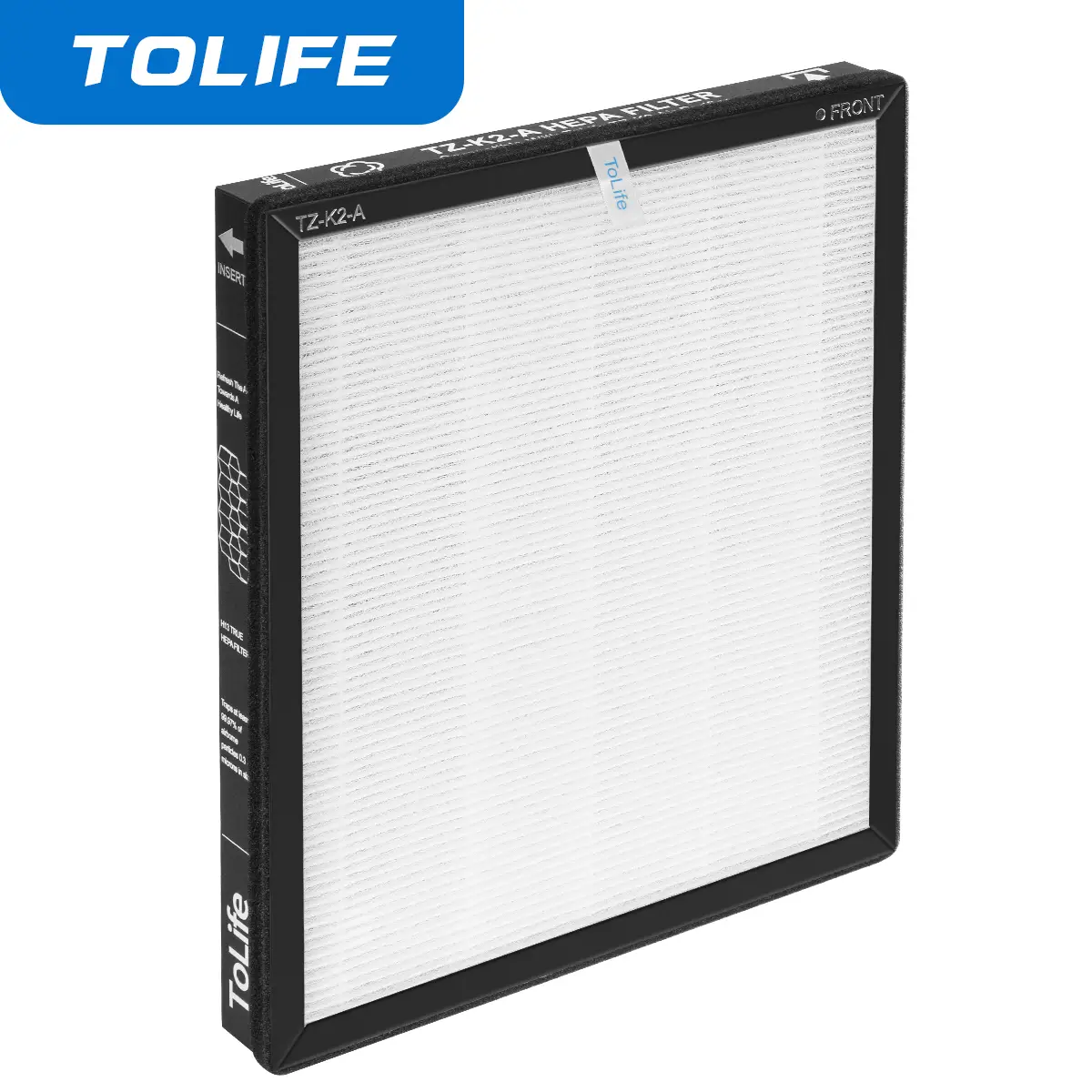 ToLife TZ-K2 Air Purifier Replacement Filter - 3-in-1 HEPA High-Efficiency Activated Carbon Filter - TZ-K2-A - Single Pack - White