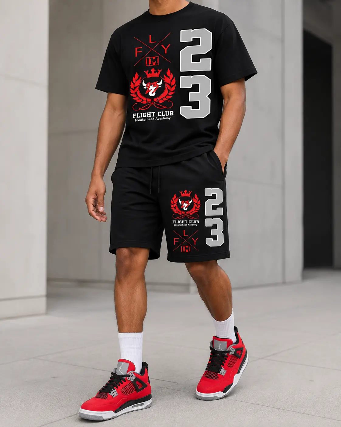 Flight Club 23 – Air Jordan 4 Retro “Toro Bravo” Matching Short Set
