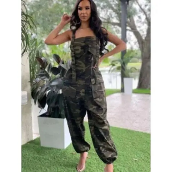 Camo Denim Jumpsuit