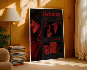 Hellsing Ultimate Anime Poster : Minimalist Anime Manga Art Print