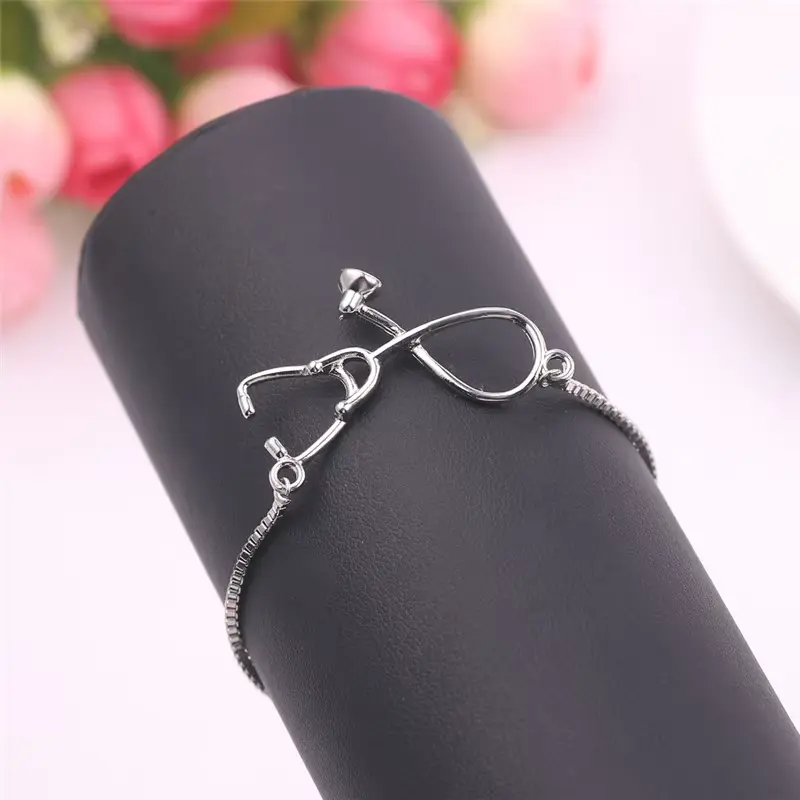 Medical Stethoscope Bracelet Box Adjustable Chain Jewelry Gift for Doctor Medical Friends Charm Women Men Bracelets Hot Toys