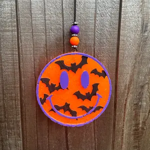 Smiley Face with Bats Freshie