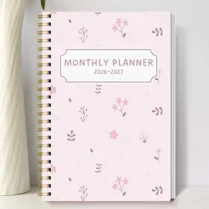 1pc 2026-2027 Weekly And Monthly Academic Year Spiral Bound Planner Calendar Notebook, 2026 Jan - 2027 Dec, 5.7" X 8", A5 Monthly Planner Notebook With Notes Waterproof Cover, Personal Organizer, Office & School Supplies