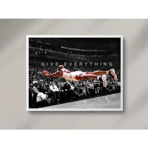 GIVE EVERYTHING Dennis Rodman Basketball Player Wall Decor Super Star Inspirational Art Basketball Fans Sports Art Room Motivation Wall Art
