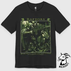 Raptors T-Shirt – Adeptus Astartes Graphic Tee, Space Marine Chapter Shirt, Unisex Cotton Top for Sci-Fi Gamers & Collectors, Grimdark Fan Apparel