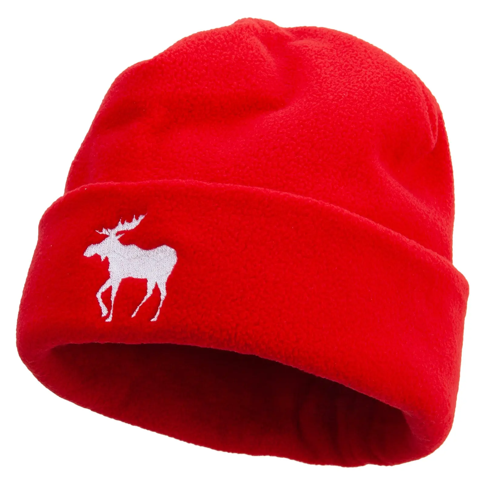 American Moose Long Beanie Embroidered Big Size Reversible Micro Fleece Cap