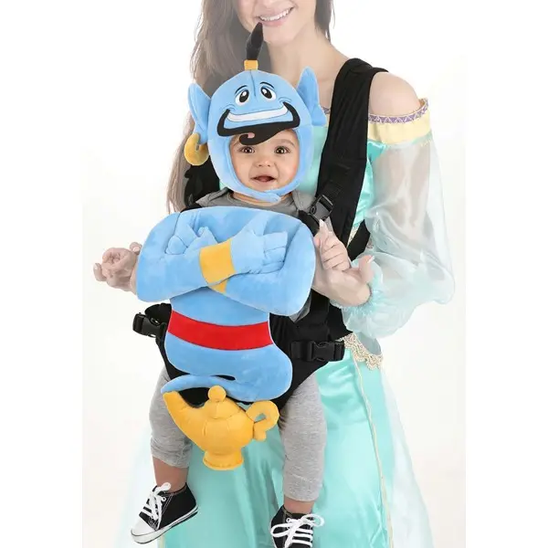 HalloweenCostumes Officially Licensed Disney Men's Aladdin Genie Baby Carrier Cover - Exclusive Velour Foam, Full Body Genie Shape, Hook Fasteners, Standard Fit Costume Accessory