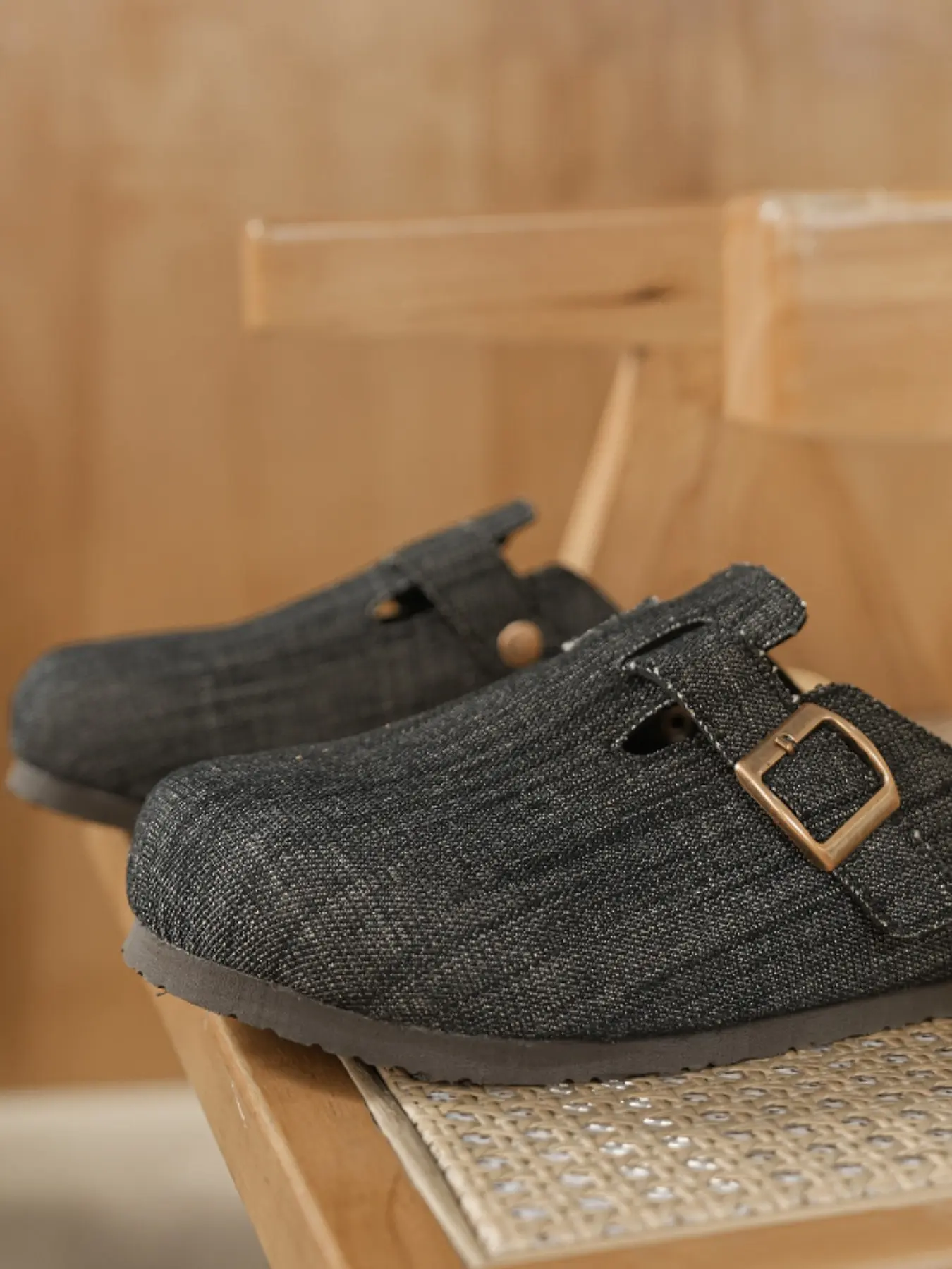 Unisex Soft Cork Slippers, Bohemian Weave Design, Adjustable Buckle, All-Season Comfortable Walking Shoes, Casual Fashion Footwear