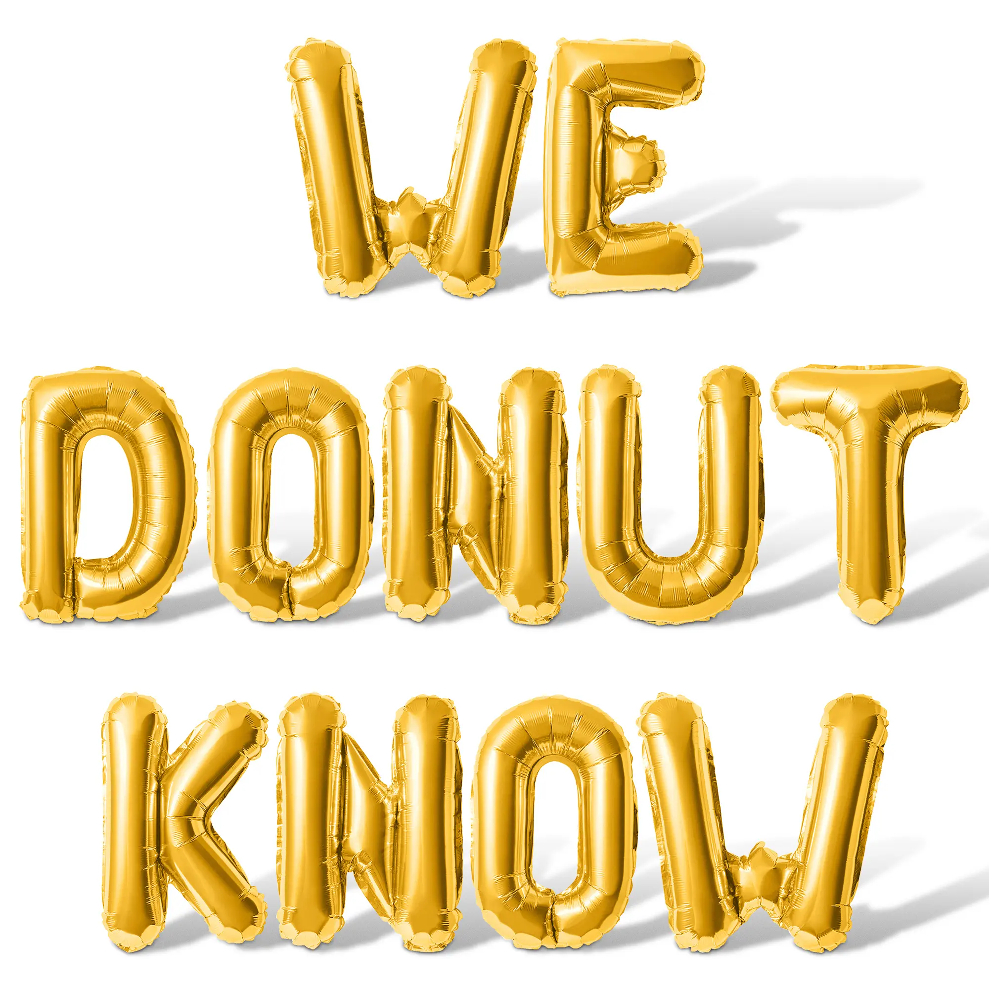 Letter Balloons - WE DONUT KNOW 16" Inch Alphabet Letters Foil Mylar Balloon Baby Shower Party Banner