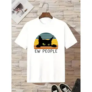 EW PEOPLE 2026 Summer Men's T-Shirt Casual crew neck short-sleeve T-shirt with EW PEOPLE letter print Breathable and easy to care for, suitable for casual and daily wear Comfortable summer apparel