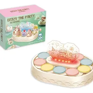Birthday Party Cake Decoration Dessert Stand, Electric Rotating Table for Parties, Paper Cup Dessert Holder, Sweet Treats Display