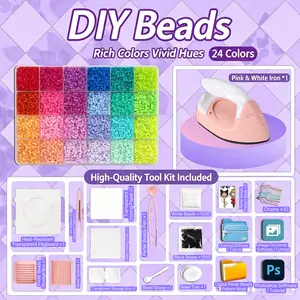 Pin Bean Handmade DIY Material Pack Full Set of Assembled Beans 3D Three-dimensional Fusion Bean Puzzle Toys Handmade Educational Toys Unzip Toys Can be Handmade Keychains