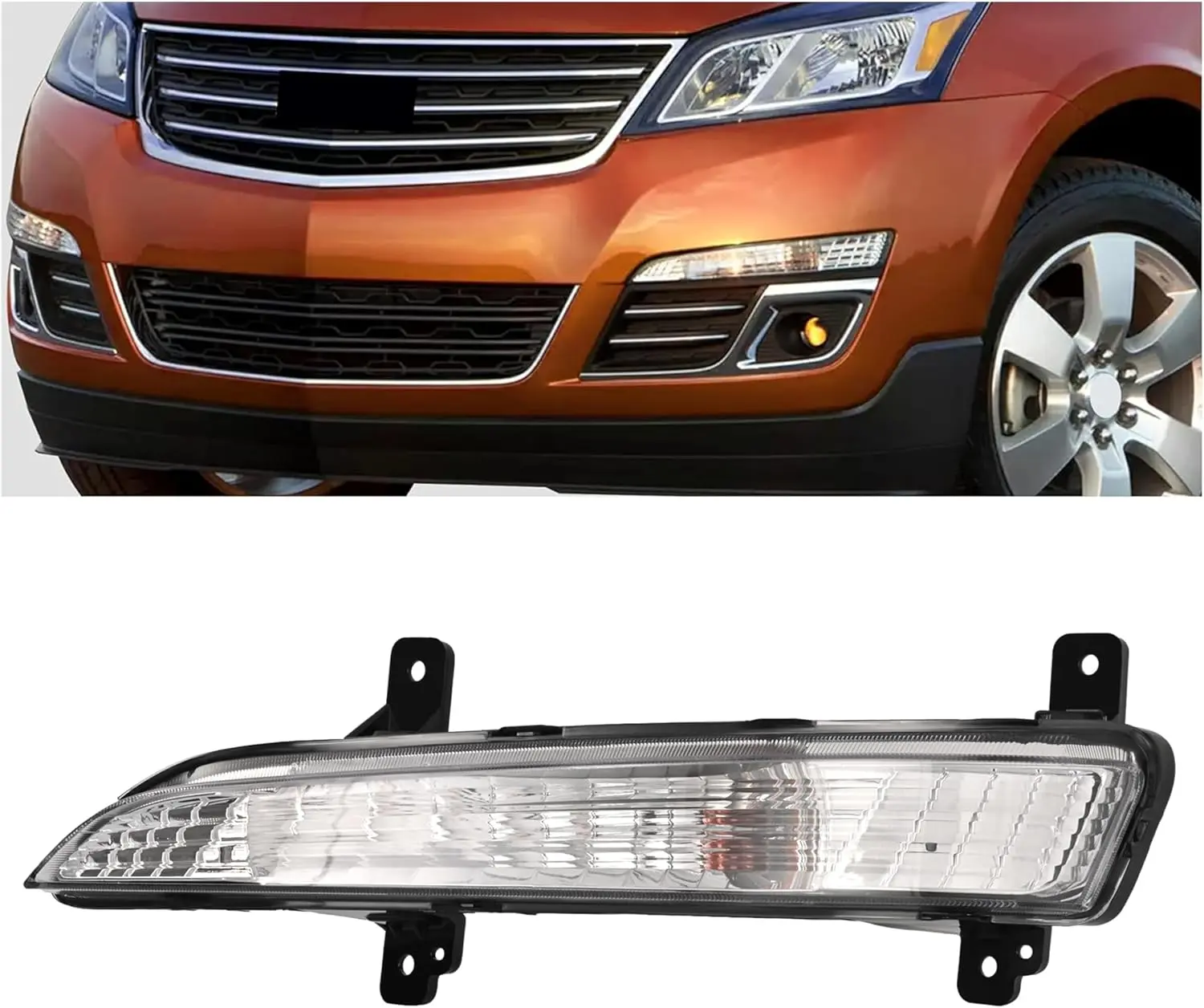 HECASA Driver Side Left Turn Signal Blinker - Compatible with 2013-2017 Chevy Traverse LS LT LTZ Premier, Replacement for 23305608 GM2530135, w/Bulb, Car Light Running Light Accessory, Blinker Light