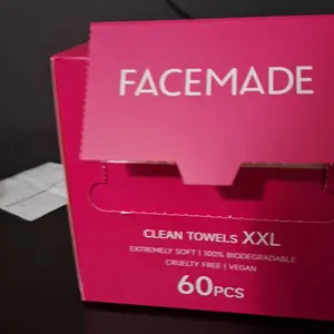FACEMADE Disposable Face Towels XXL, USDA Certified 100% Biobased Face Towelettes, Ultra Soft Makeup Remover Dry Wipes, Disposable Facial Washcloth, Rose