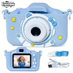 Children's Selfie Camera, Rechargeable Digital Video Recorder with Front and Rear Cameras, Portable Photo and Video Toy, Suitable for Boys and Girls Aged 3-12